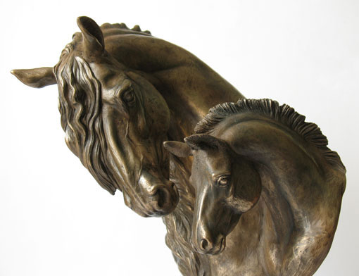 FRIESIAN horse bronze statue
