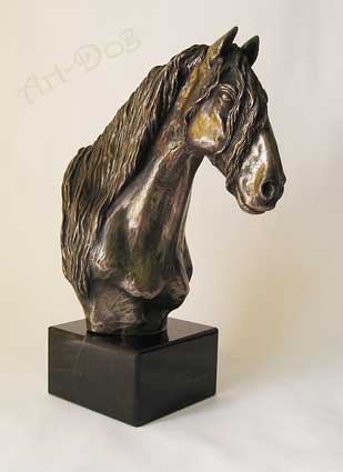 FRIESIAN horse bronze statue